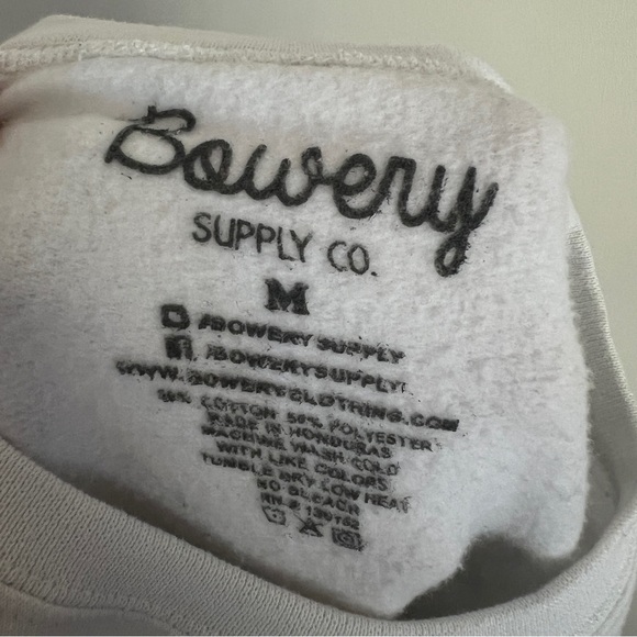 Bowery Supply Co Colorful Mushroom White Crewneck Sweatshirt-Women’s Size Medium - Picture 5 of 5